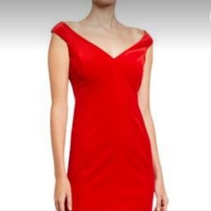 🔥NWT THEORY PANELED  STRETCH VELVET DRESS IN BRIGHT RED